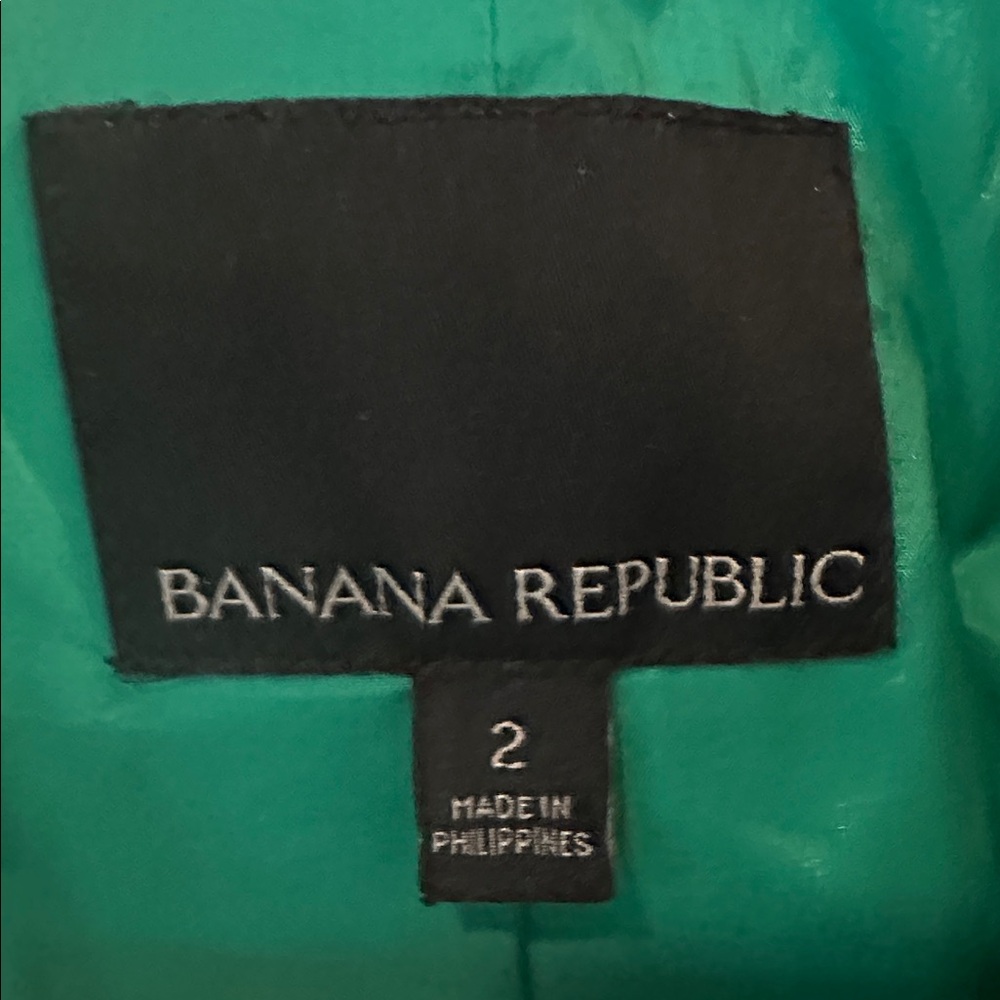 Banana Republic Green Wool Single-Button Blazer size 2 - Picture 3 of 12